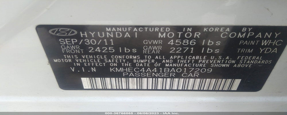 KMHEC4A41BA017209 2011 HYUNDAI SONATA photo no. 9