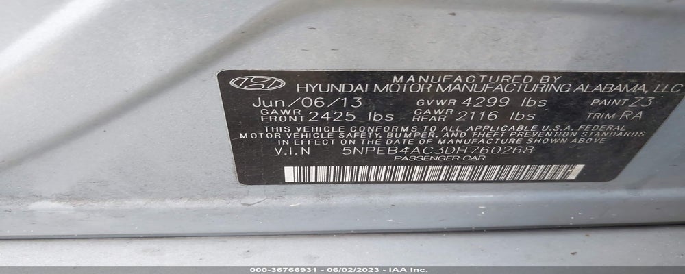 5NPEB4AC3DH760268 2013 HYUNDAI SONATA photo no. 9