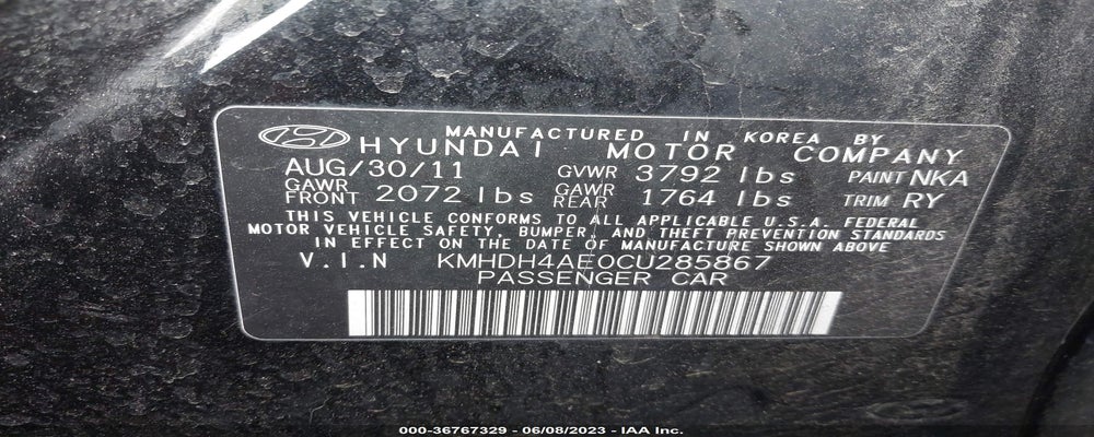 KMHDH4AE0CU285867 2012 HYUNDAI ELANTRA photo no. 9
