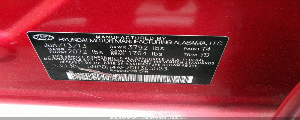 5NPDH4AE7DH365523 2013 HYUNDAI ELANTRA photo no. 9