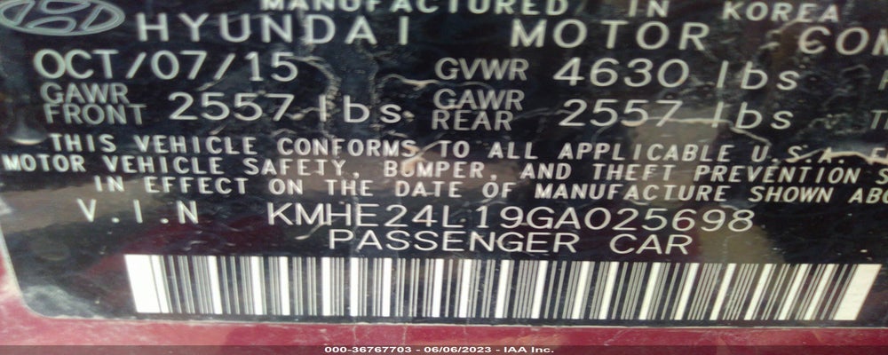 KMHE24L19GA025698 2016 HYUNDAI SONATA HYBRID photo no. 9