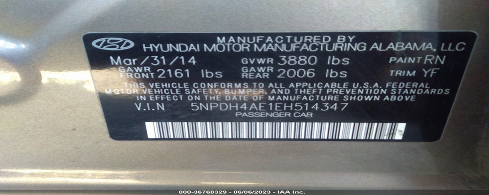 5NPDH4AE1EH514347 2014 HYUNDAI ELANTRA photo no. 9