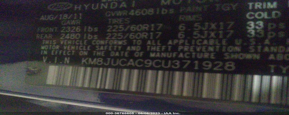 KM8JUCAC9CU371928 2012 HYUNDAI TUCSON photo no. 9