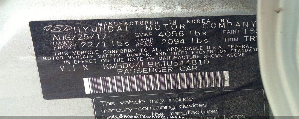 KMHD04LB8JU544810 2018 HYUNDAI ELANTRA photo no. 9