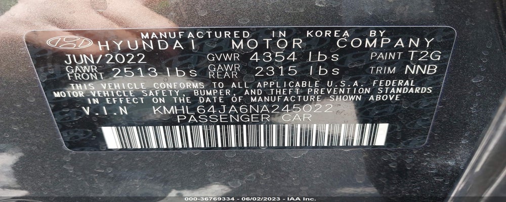 KMHL64JA6NA245022 2022 HYUNDAI SONATA photo no. 9