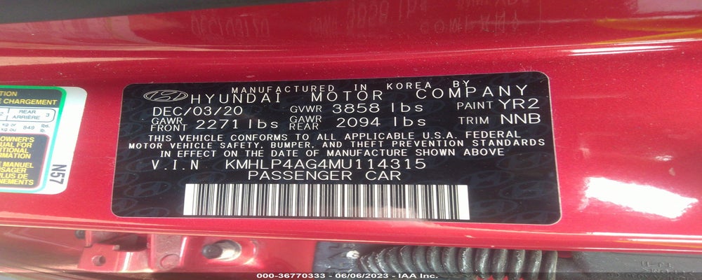 KMHLP4AG4MU114315 2021 HYUNDAI ELANTRA photo no. 9