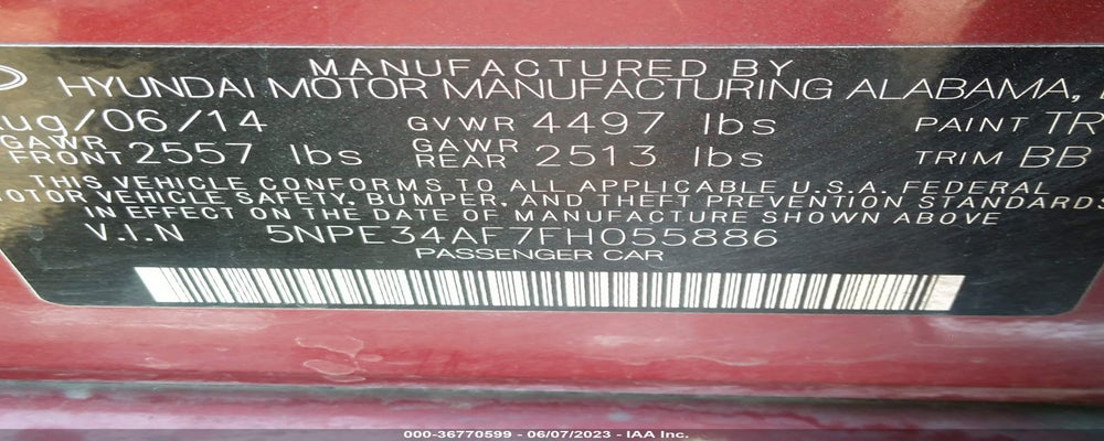 5NPE34AF7FH055886 2015 HYUNDAI SONATA photo no. 9