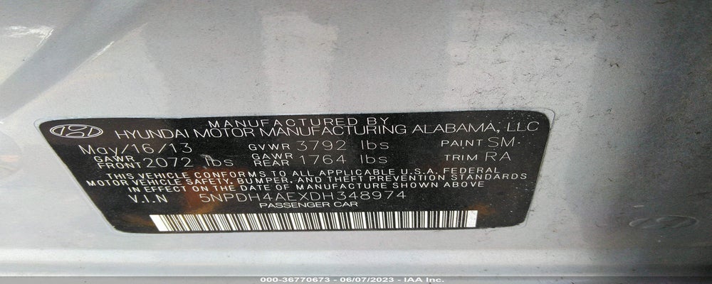 5NPDH4AEXDH348974 2013 HYUNDAI ELANTRA photo no. 9