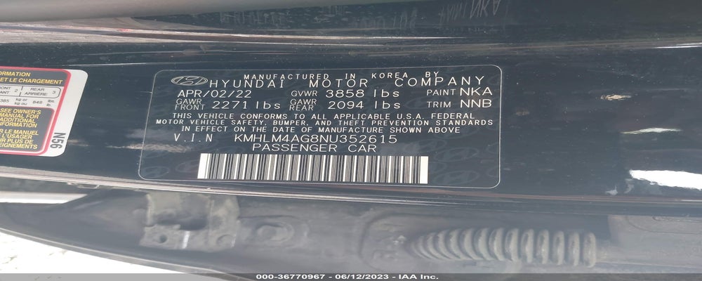 KMHLM4AG8NU352615 2022 HYUNDAI ELANTRA photo no. 9