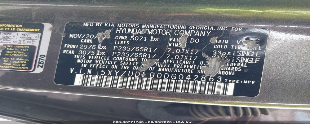 5XYZUDLB0DG042863 2013 HYUNDAI SANTA FE photo no. 9