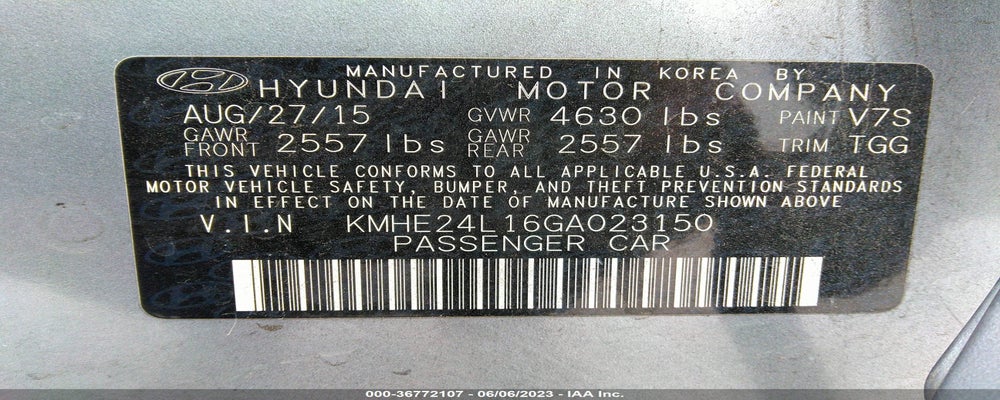 KMHE24L16GA023150 2016 HYUNDAI SONATA HYBRID photo no. 9