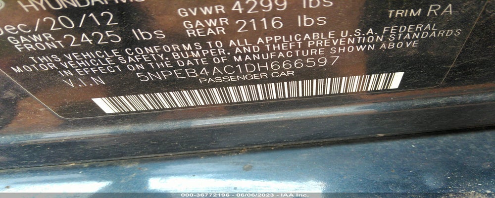 5NPEB4AC1DH666597 2013 HYUNDAI SONATA photo no. 9