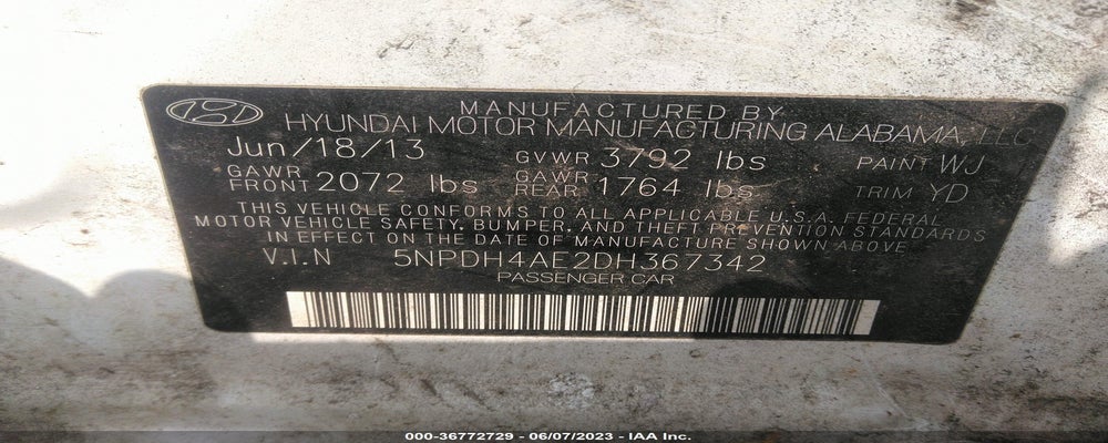 5NPDH4AE2DH367342 2013 HYUNDAI ELANTRA photo no. 9