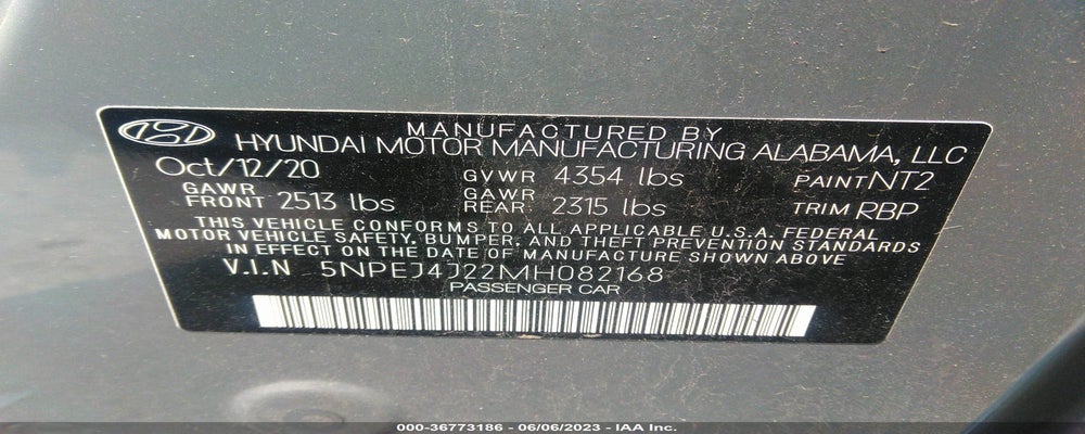 5NPEJ4J22MH082168 2021 HYUNDAI SONATA photo no. 9