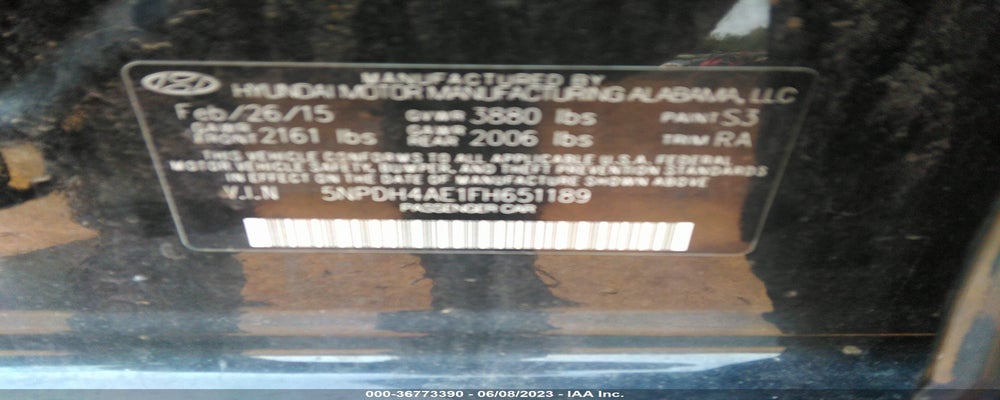 5NPDH4AE1FH651189 2015 HYUNDAI ELANTRA photo no. 9