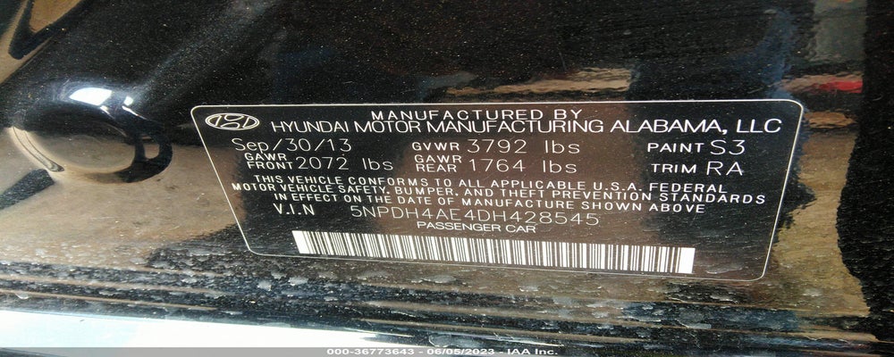 5NPDH4AE4DH428545 2013 HYUNDAI ELANTRA photo no. 9