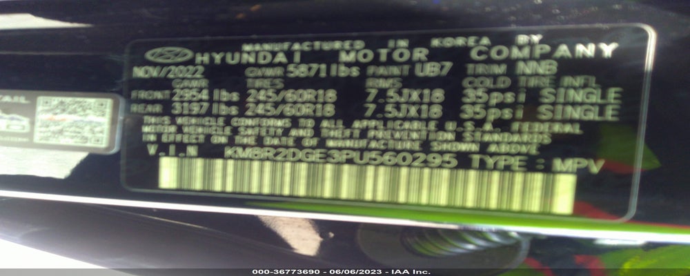 KM8R2DGE3PU560295 2023 HYUNDAI PALISADE photo no. 9