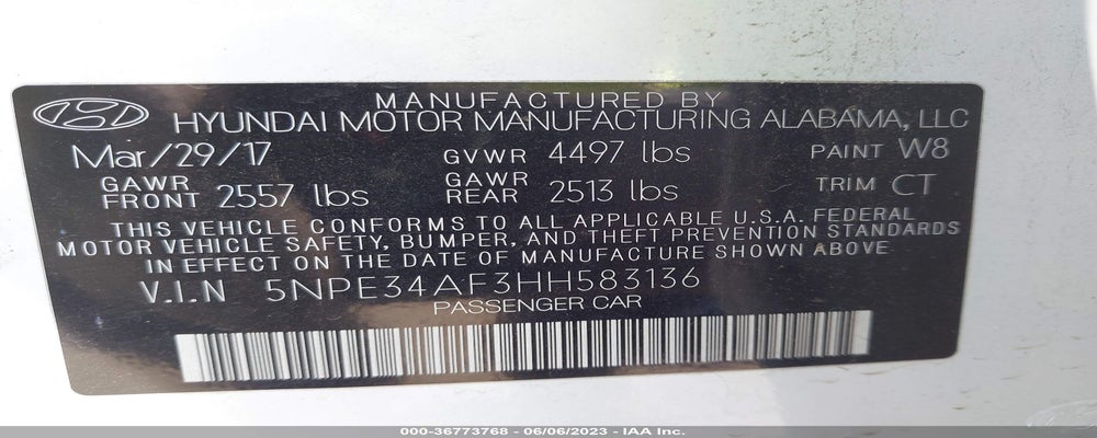5NPE34AF3HH583136 2017 HYUNDAI SONATA photo no. 9