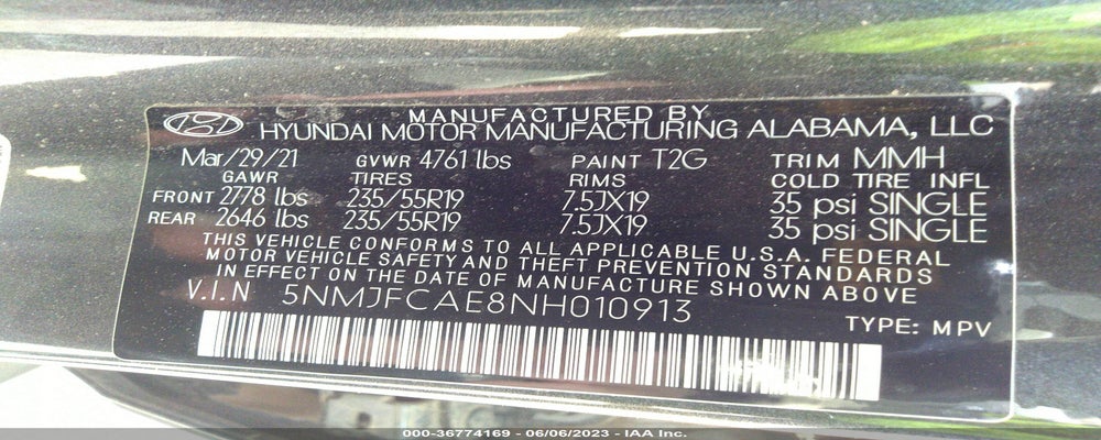 5NMJFCAE8NH010913 2022 HYUNDAI TUCSON photo no. 9