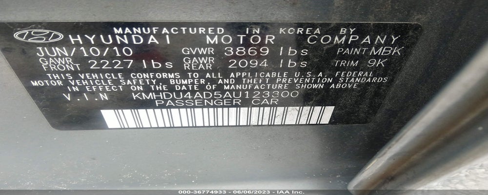 KMHDU4AD5AU123300 2010 HYUNDAI ELANTRA photo no. 9