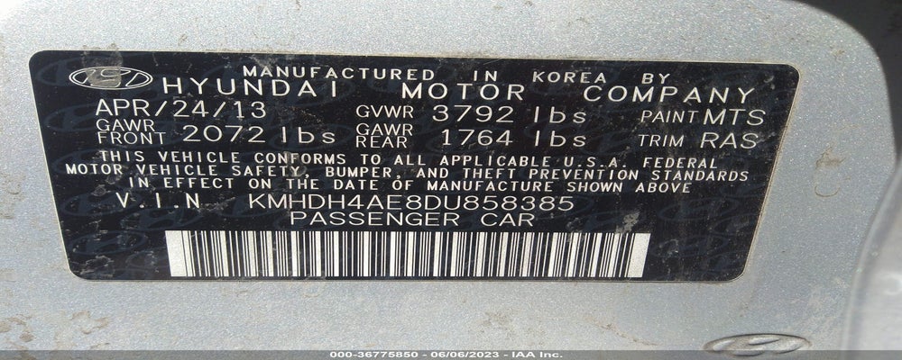 KMHDH4AE8DU858385 2013 HYUNDAI ELANTRA photo no. 9