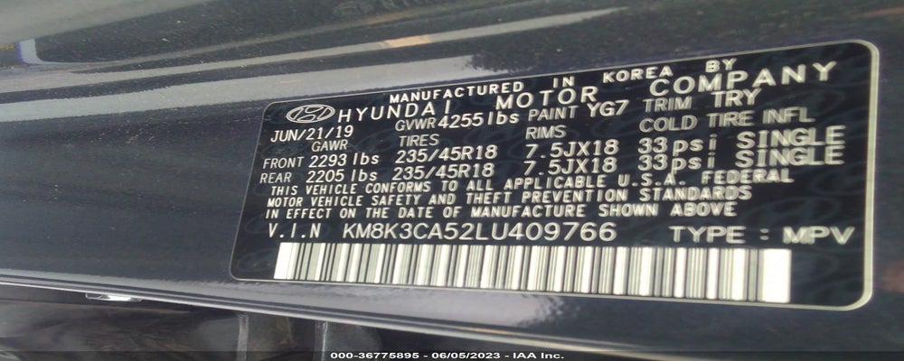 KM8K3CA52LU409766 2020 HYUNDAI KONA photo no. 9