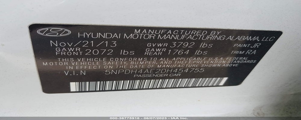 5NPDH4AE2DH454755 2013 HYUNDAI ELANTRA photo no. 9
