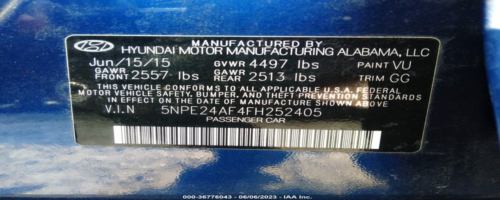 5NPE24AF4FH252405 2015 HYUNDAI SONATA photo no. 9