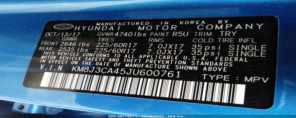 KM8J3CA45JU600761 2018 HYUNDAI TUCSON photo no. 9