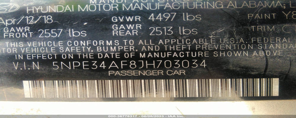 5NPE34AF8JH703034 2018 HYUNDAI SONATA photo no. 9