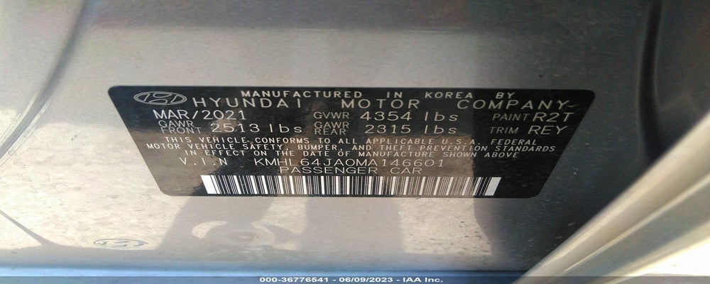 KMHL64JA0MA146601 2021 HYUNDAI SONATA photo no. 9