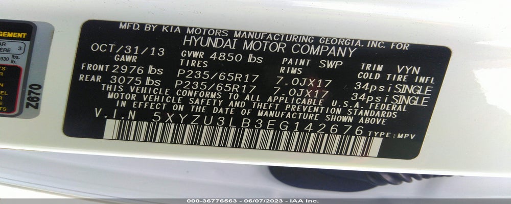 5XYZU3LB3EG142676 2014 HYUNDAI SANTA FE SPORT photo no. 9