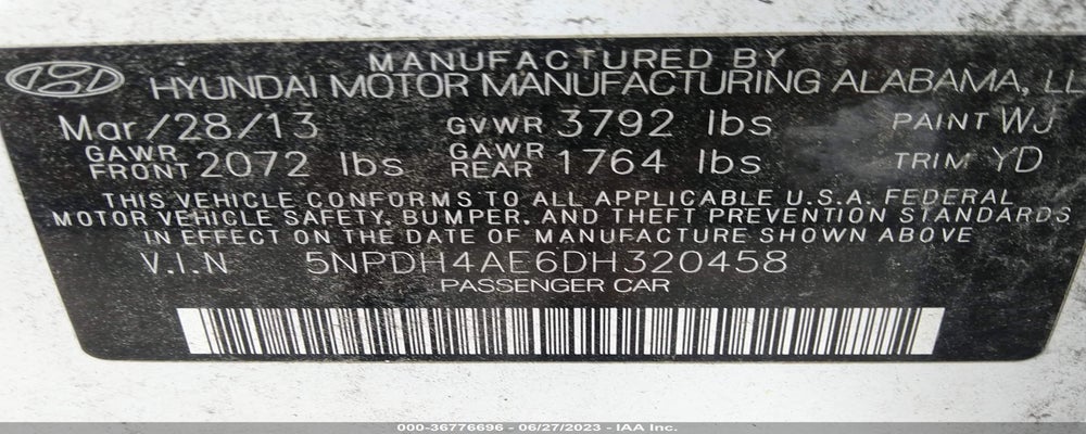 5NPDH4AE6DH320458 2013 HYUNDAI ELANTRA photo no. 9