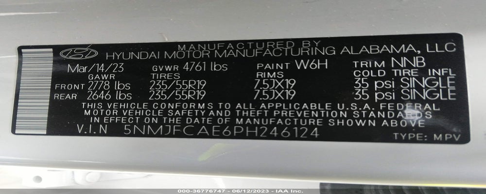 5NMJFCAE6PH246124 2023 HYUNDAI TUCSON photo no. 9