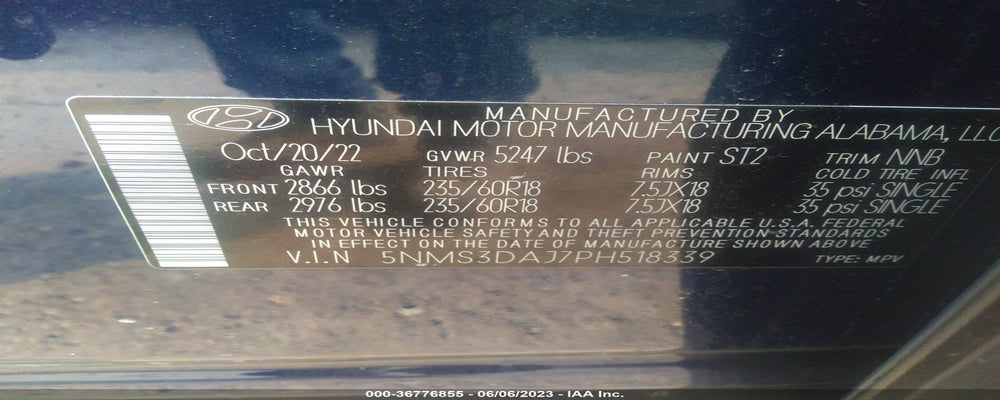 5NMS3DAJ7PH518339 2023 HYUNDAI SANTA FE photo no. 9