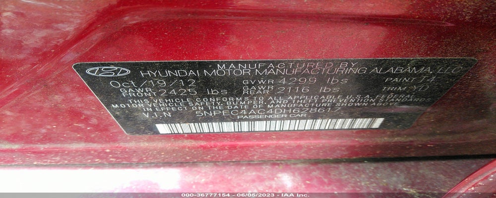 5NPEC4AC4DH628617 2013 HYUNDAI SONATA photo no. 9