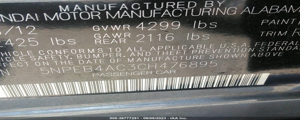 5NPEB4AC3CH476895 2012 HYUNDAI SONATA photo no. 9