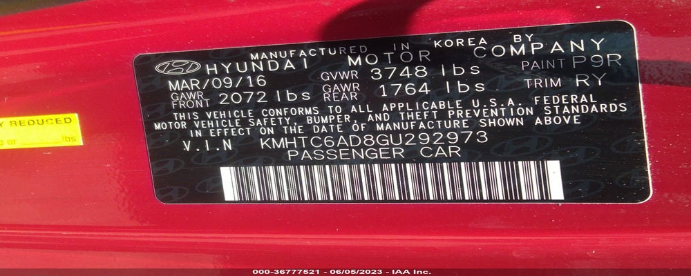 KMHTC6AD8GU292973 2016 HYUNDAI VELOSTER photo no. 9