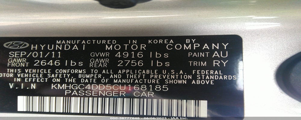 KMHGC4DD5CU168185 2012 HYUNDAI GENESIS photo no. 9