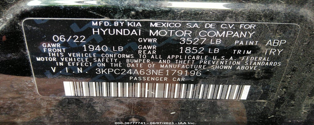 3KPC24A63NE179196 2022 HYUNDAI ACCENT photo no. 9
