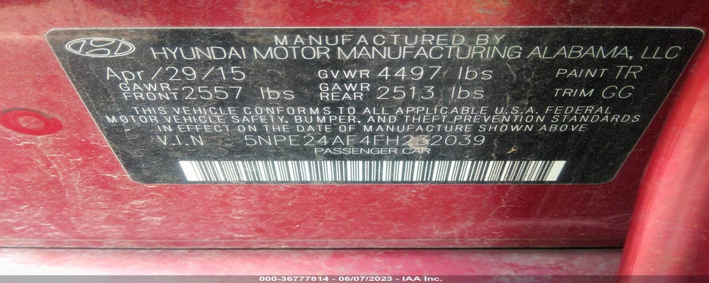 5NPE24AF4FH232039 2015 HYUNDAI SONATA photo no. 9