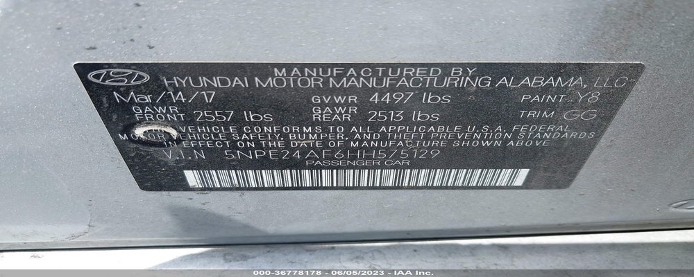 5NPE24AF6HH575129 2017 HYUNDAI SONATA photo no. 9
