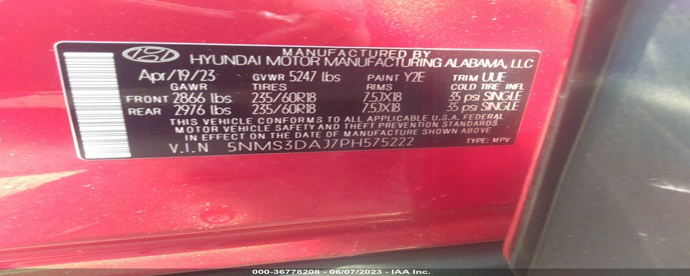 5NMS3DAJ7PH575222 2023 HYUNDAI SANTA FE photo no. 9