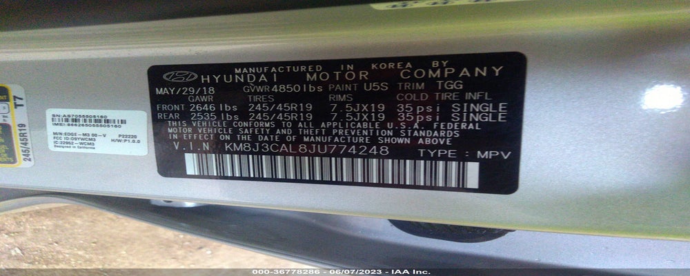 KM8J3CAL8JU774248 2018 HYUNDAI TUCSON photo no. 9