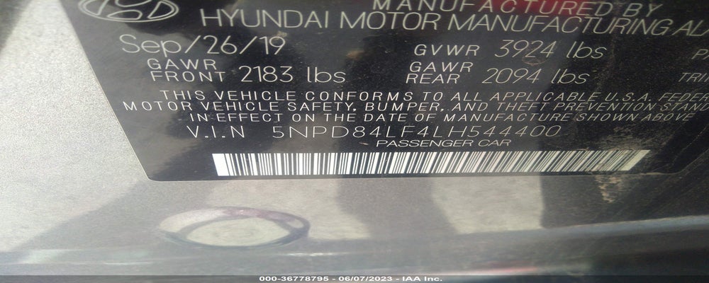 5NPD84LF4LH544400 2020 HYUNDAI ELANTRA photo no. 9