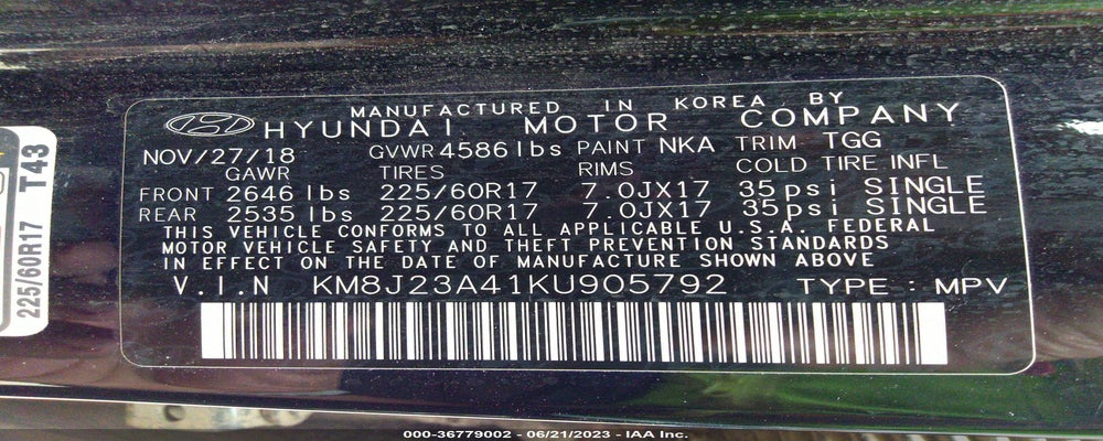 KM8J23A41KU905792 2019 HYUNDAI TUCSON photo no. 9