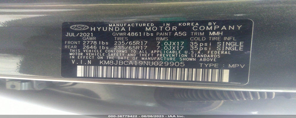 KM8JBCA19NU029905 2022 HYUNDAI TUCSON HYBRID photo no. 9