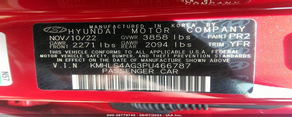 KMHLS4AG3PU466787 2023 HYUNDAI ELANTRA photo no. 9