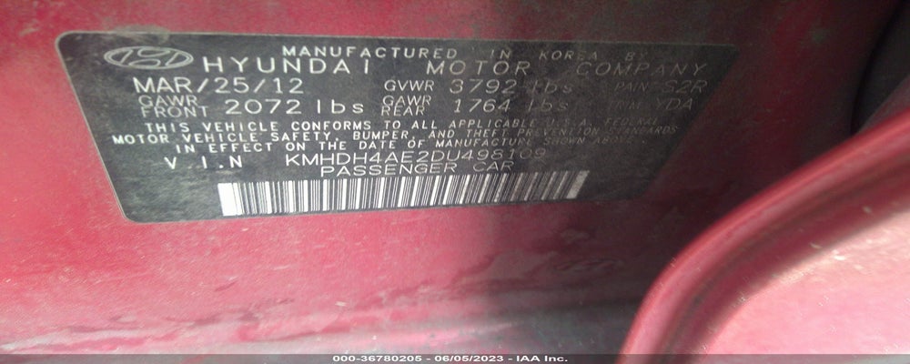 KMHDH4AE2DU498109 2013 HYUNDAI ELANTRA photo no. 9