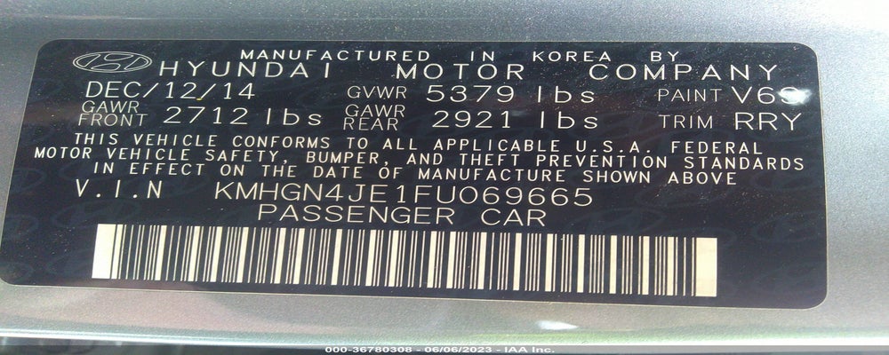 KMHGN4JE1FU069665 2015 HYUNDAI GENESIS photo no. 9